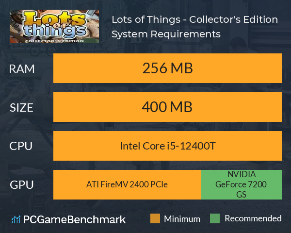 Lots of Things - Collector's Edition System Requirements PC Graph - Can I Run Lots of Things - Collector's Edition Lots of Things - Collector's Edition System Requirements PC Graph - Can I Run Lots of Things - Collector's Edition