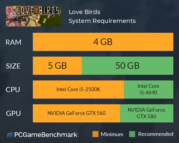 Love Birds System Requirements PC Graph - Can I Run Love Birds Love Birds System Requirements PC Graph - Can I Run Love Birds