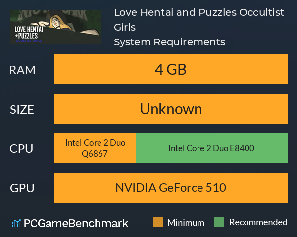 Love Hentai and Puzzles: Occultist Girls System Requirements PC Graph - Can I Run Love Hentai and Puzzles: Occultist Girls Love Hentai and Puzzles: Occultist Girls System Requirements PC Graph - Can I Run Love Hentai and Puzzles: Occultist Girls