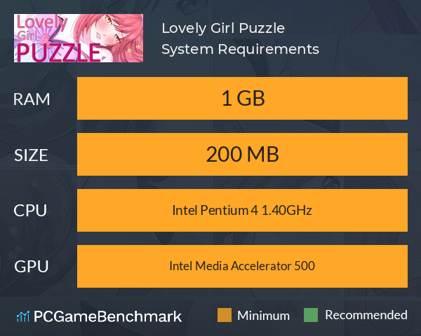 Lovely Girl Puzzle System Requirements PC Graph - Can I Run Lovely Girl Puzzle