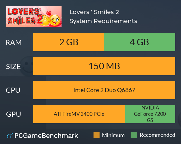 Lovers ' Smiles 2 System Requirements PC Graph - Can I Run Lovers ' Smiles 2 Lovers ' Smiles 2 System Requirements PC Graph - Can I Run Lovers ' Smiles 2
