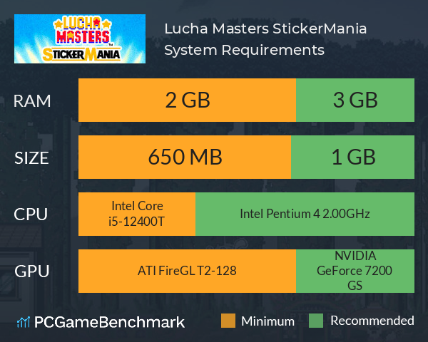 Lucha Masters StickerMania System Requirements PC Graph - Can I Run Lucha Masters StickerMania Lucha Masters StickerMania System Requirements PC Graph - Can I Run Lucha Masters StickerMania