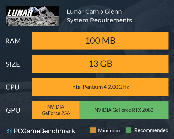 Lunar Camp Glenn System Requirements PC Graph - Can I Run Lunar Camp Glenn Lunar Camp Glenn System Requirements PC Graph - Can I Run Lunar Camp Glenn