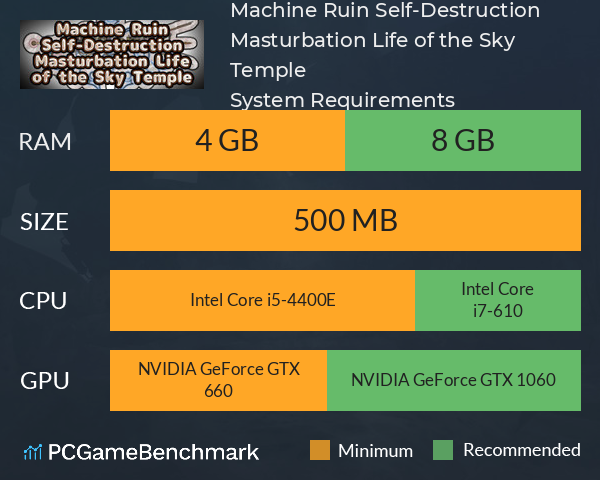 Machine Ruin Self-Destruction Masturbation Life of the Sky Temple System Requirements PC Graph - Can I Run Machine Ruin Self-Destruction Masturbation Life of the Sky Temple Machine Ruin Self-Destruction Masturbation Life of the Sky Temple System Requirements PC Graph - Can I Run Machine Ruin Self-Destruction Masturbation Life of the Sky Temple