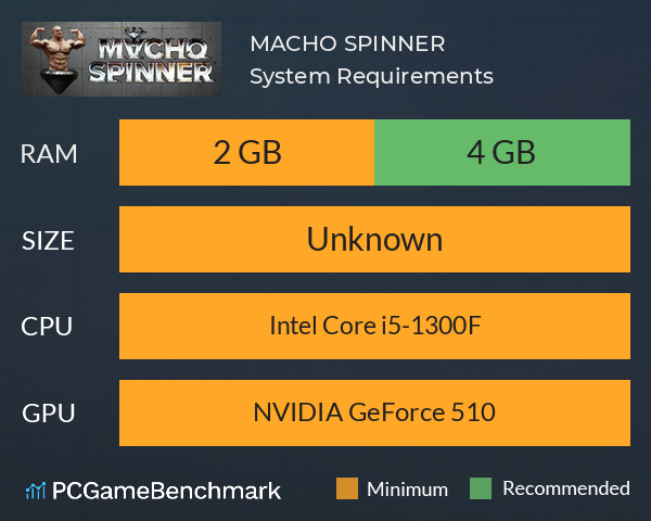 MACHO SPINNER System Requirements PC Graph - Can I Run MACHO SPINNER MACHO SPINNER System Requirements PC Graph - Can I Run MACHO SPINNER