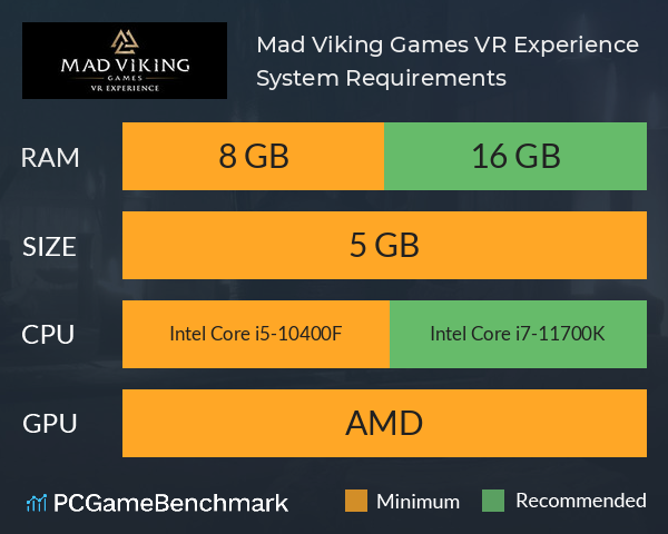 Mad Viking Games: VR Experience System Requirements PC Graph - Can I Run Mad Viking Games: VR Experience Mad Viking Games: VR Experience System Requirements PC Graph - Can I Run Mad Viking Games: VR Experience