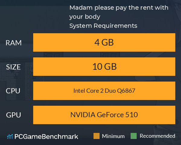 Madam, please pay the rent with your body. System Requirements PC Graph - Can I Run Madam, please pay the rent with your body. Madam, please pay the rent with your body. System Requirements PC Graph - Can I Run Madam, please pay the rent with your body.