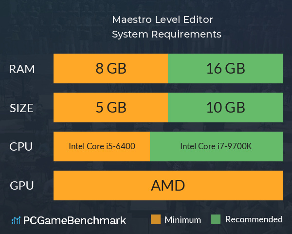 Maestro Level Editor System Requirements PC Graph - Can I Run Maestro Level Editor Maestro Level Editor System Requirements PC Graph - Can I Run Maestro Level Editor