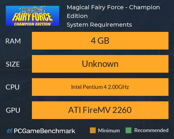 Magical Fairy Force - Champion Edition System Requirements PC Graph - Can I Run Magical Fairy Force - Champion Edition Magical Fairy Force - Champion Edition System Requirements PC Graph - Can I Run Magical Fairy Force - Champion Edition