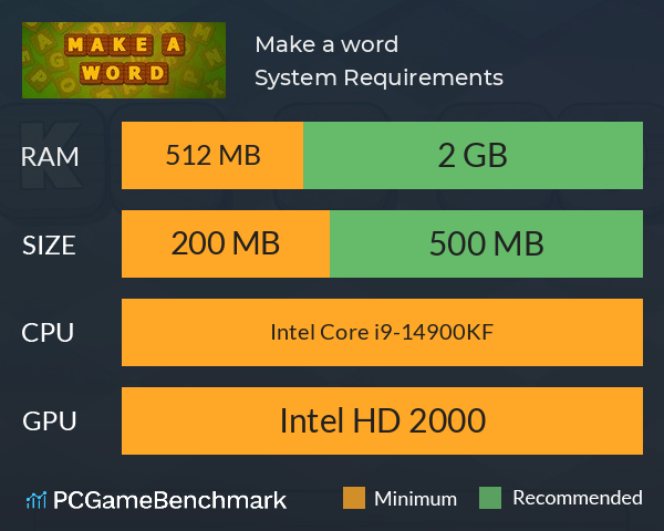Make a word! System Requirements PC Graph - Can I Run Make a word! Make a word! System Requirements PC Graph - Can I Run Make a word!