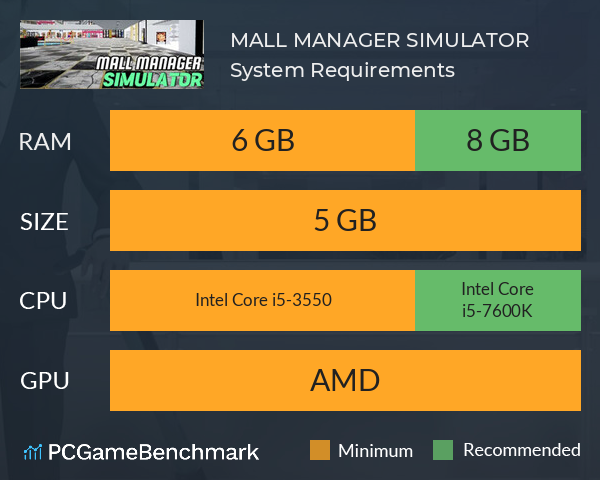 MALL MANAGER SIMULATOR System Requirements PC Graph - Can I Run MALL MANAGER SIMULATOR MALL MANAGER SIMULATOR System Requirements PC Graph - Can I Run MALL MANAGER SIMULATOR