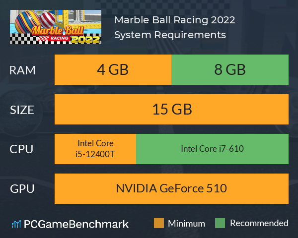 Marble Ball Racing 2022 System Requirements PC Graph - Can I Run Marble Ball Racing 2022