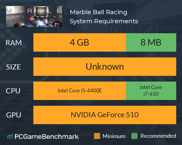 Marble Ball Racing System Requirements PC Graph - Can I Run Marble Ball Racing Marble Ball Racing System Requirements PC Graph - Can I Run Marble Ball Racing