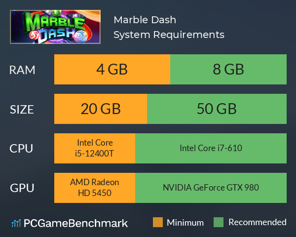 Marble Dash System Requirements PC Graph - Can I Run Marble Dash Marble Dash System Requirements PC Graph - Can I Run Marble Dash