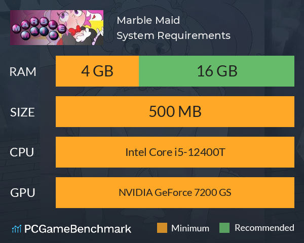 Marble Maid System Requirements PC Graph - Can I Run Marble Maid Marble Maid System Requirements PC Graph - Can I Run Marble Maid
