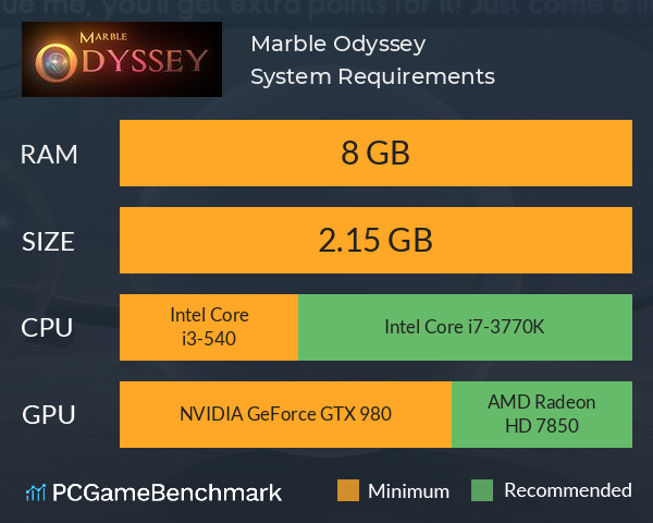 Marble Odyssey System Requirements PC Graph - Can I Run Marble Odyssey Marble Odyssey System Requirements PC Graph - Can I Run Marble Odyssey