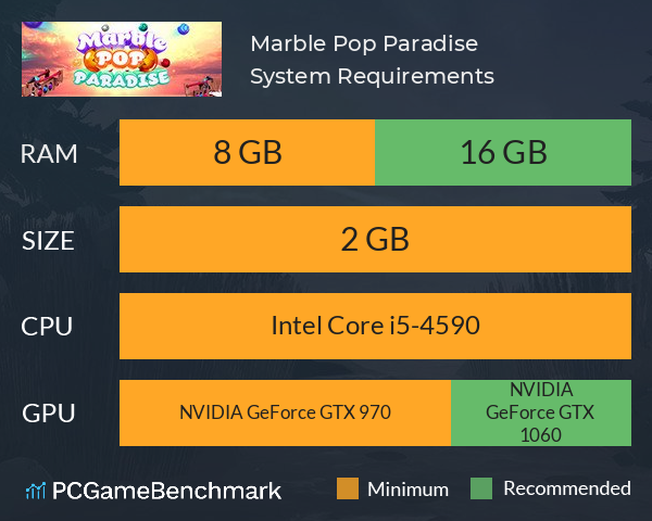 Marble Pop Paradise System Requirements PC Graph - Can I Run Marble Pop Paradise