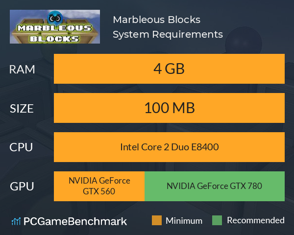 Marbleous Blocks System Requirements PC Graph - Can I Run Marbleous Blocks