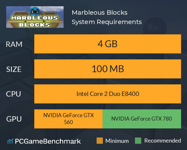 Marbleous Blocks System Requirements PC Graph - Can I Run Marbleous Blocks