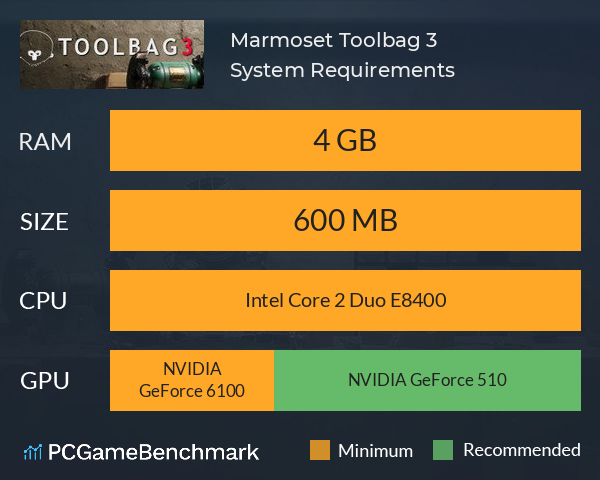 Marmoset Toolbag 3 System Requirements PC Graph - Can I Run Marmoset Toolbag 3