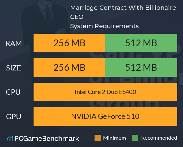 Marriage Contract With Billionaire CEO System Requirements PC Graph - Can I Run Marriage Contract With Billionaire CEO Marriage Contract With Billionaire CEO System Requirements PC Graph - Can I Run Marriage Contract With Billionaire CEO
