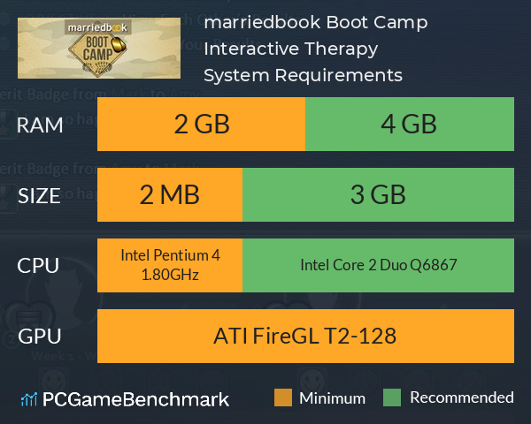 marriedbook Boot Camp: Interactive Therapy System Requirements PC Graph - Can I Run marriedbook Boot Camp: Interactive Therapy marriedbook Boot Camp: Interactive Therapy System Requirements PC Graph - Can I Run marriedbook Boot Camp: Interactive Therapy