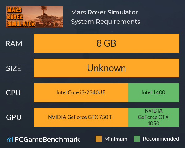 Mars Rover Simulator System Requirements PC Graph - Can I Run Mars Rover Simulator Mars Rover Simulator System Requirements PC Graph - Can I Run Mars Rover Simulator