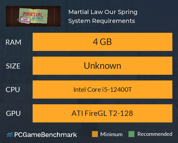 Martial Law: Our Spring System Requirements PC Graph - Can I Run Martial Law: Our Spring