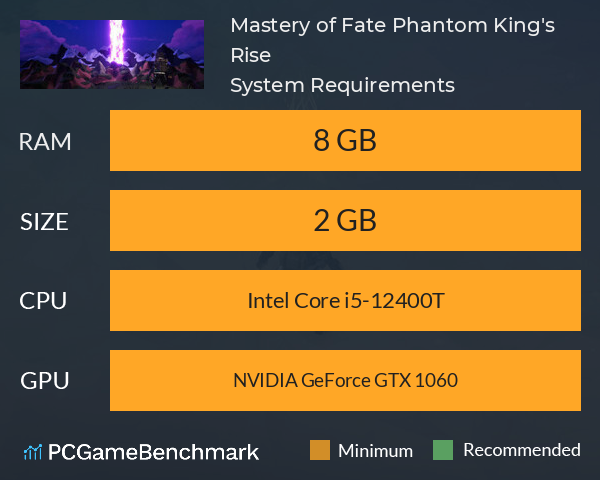 Mastery of Fate: Phantom King's Rise System Requirements PC Graph - Can I Run Mastery of Fate: Phantom King's Rise Mastery of Fate: Phantom King's Rise System Requirements PC Graph - Can I Run Mastery of Fate: Phantom King's Rise