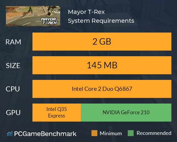 Mayor T-Rex System Requirements PC Graph - Can I Run Mayor T-Rex