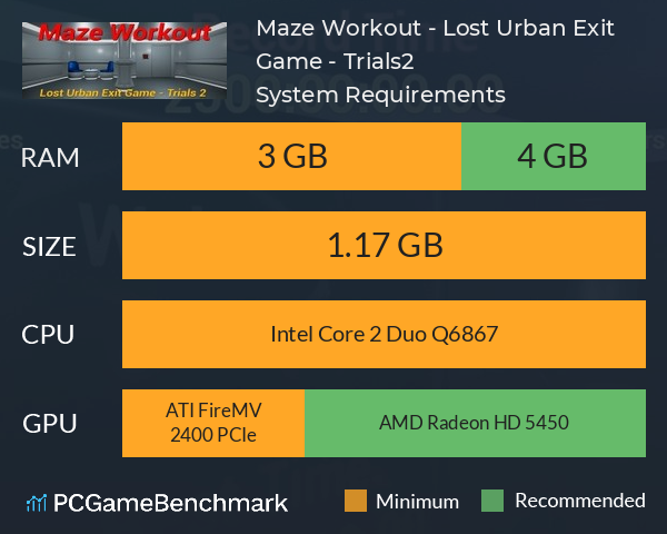 Maze Workout - Lost Urban Exit Game - Trials2 System Requirements PC Graph - Can I Run Maze Workout - Lost Urban Exit Game - Trials2 Maze Workout - Lost Urban Exit Game - Trials2 System Requirements PC Graph - Can I Run Maze Workout - Lost Urban Exit Game - Trials2