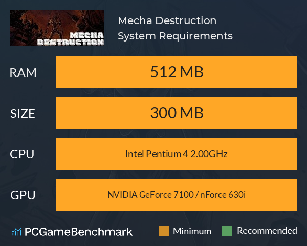 Mecha Destruction System Requirements PC Graph - Can I Run Mecha Destruction Mecha Destruction System Requirements PC Graph - Can I Run Mecha Destruction