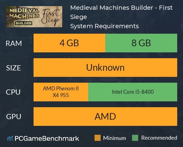 Medieval Machines Builder - First Siege System Requirements PC Graph - Can I Run Medieval Machines Builder - First Siege