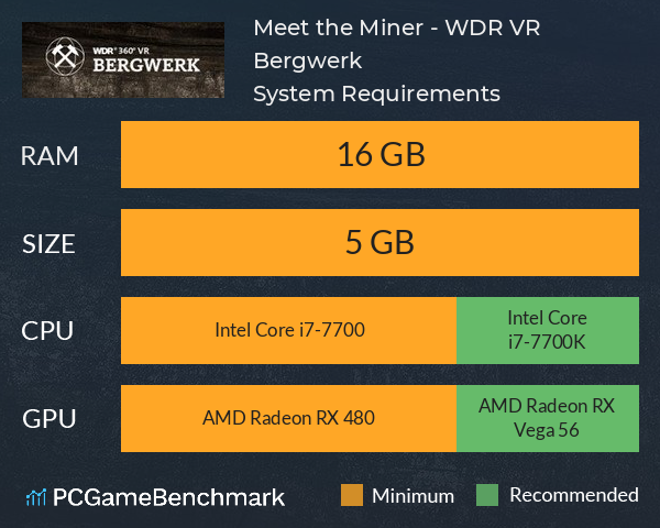 Meet the Miner - WDR VR Bergwerk System Requirements PC Graph - Can I Run Meet the Miner - WDR VR Bergwerk