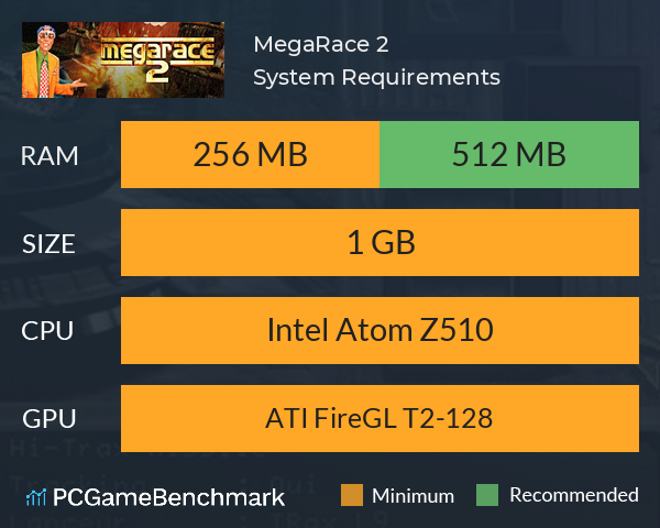 MegaRace 2 System Requirements PC Graph - Can I Run MegaRace 2 MegaRace 2 System Requirements PC Graph - Can I Run MegaRace 2