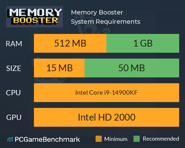 Memory Booster System Requirements PC Graph - Can I Run Memory Booster