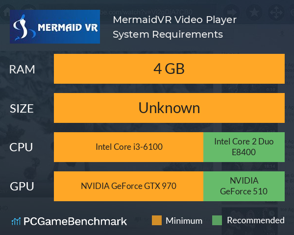 MermaidVR Video Player System Requirements PC Graph - Can I Run MermaidVR Video Player