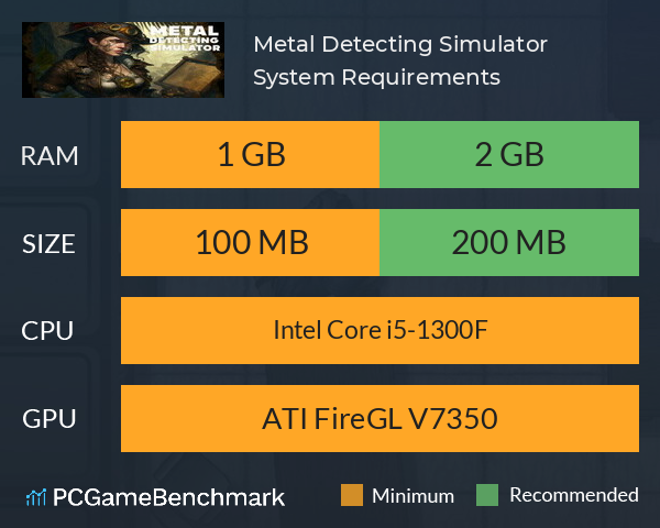 Metal Detecting Simulator System Requirements PC Graph - Can I Run Metal Detecting Simulator Metal Detecting Simulator System Requirements PC Graph - Can I Run Metal Detecting Simulator