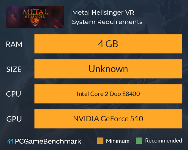 Metal: Hellsinger VR System Requirements PC Graph - Can I Run Metal: Hellsinger VR