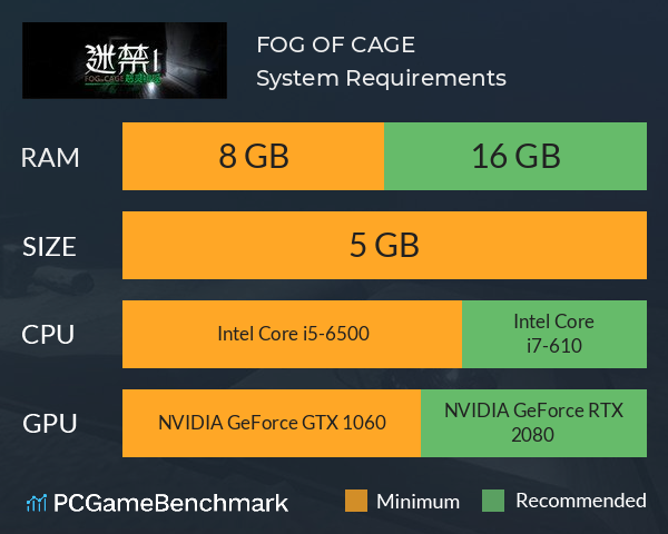迷禁 FOG OF CAGE System Requirements PC Graph - Can I Run 迷禁 FOG OF CAGE 迷禁 FOG OF CAGE System Requirements PC Graph - Can I Run 迷禁 FOG OF CAGE