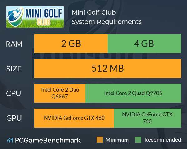 Mini Golf Club System Requirements PC Graph - Can I Run Mini Golf Club