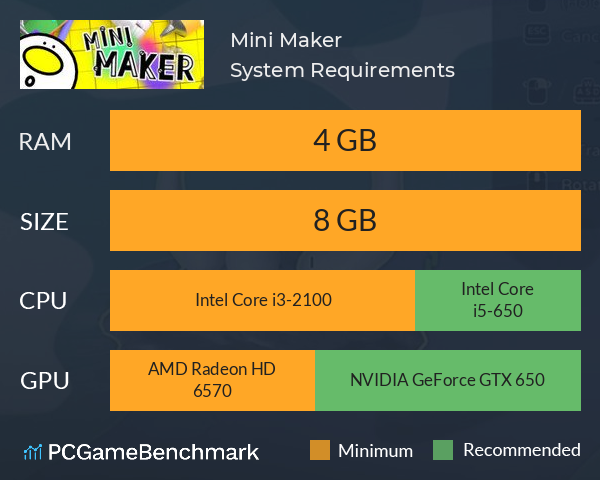 Mini Maker System Requirements PC Graph - Can I Run Mini Maker Mini Maker System Requirements PC Graph - Can I Run Mini Maker