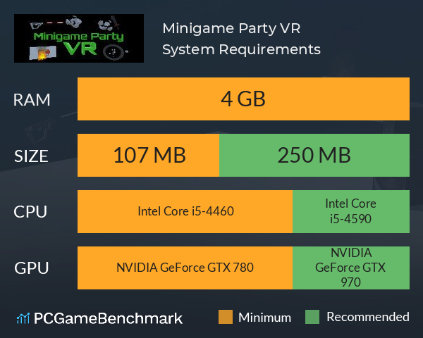 Minigame Party VR System Requirements PC Graph - Can I Run Minigame Party VR