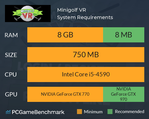 Minigolf VR System Requirements PC Graph - Can I Run Minigolf VR Minigolf VR System Requirements PC Graph - Can I Run Minigolf VR