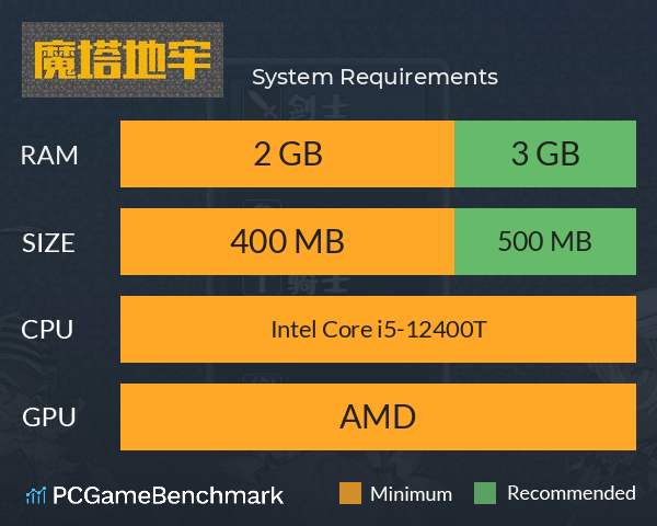 魔塔地牢 System Requirements PC Graph - Can I Run 魔塔地牢