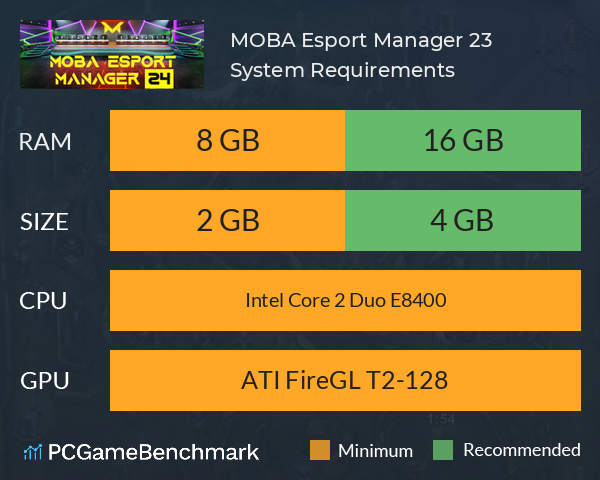 MOBA Esport Manager 23 System Requirements PC Graph - Can I Run MOBA Esport Manager 23