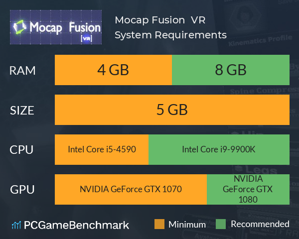 Mocap Fusion [ VR ] System Requirements PC Graph - Can I Run Mocap Fusion [ VR ]