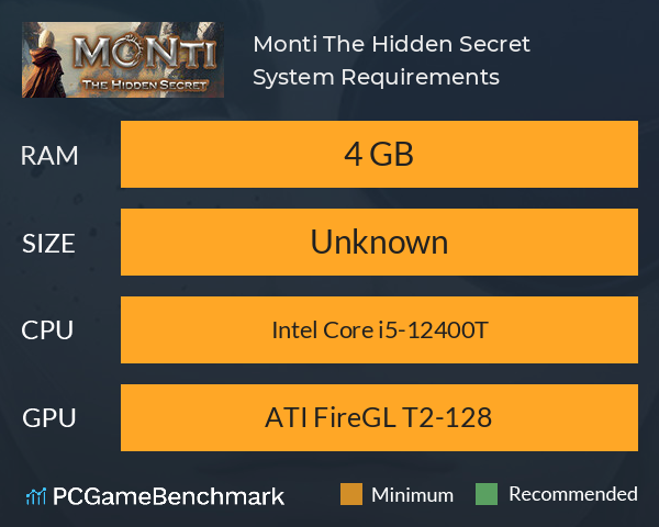 Monti: The Hidden Secret System Requirements PC Graph - Can I Run Monti: The Hidden Secret Monti: The Hidden Secret System Requirements PC Graph - Can I Run Monti: The Hidden Secret