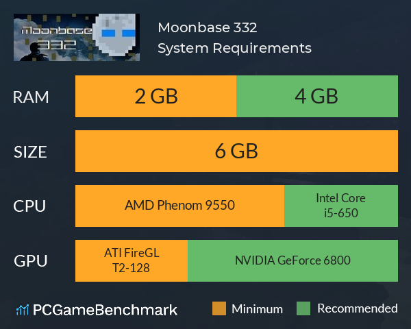 Moonbase 332 System Requirements PC Graph - Can I Run Moonbase 332