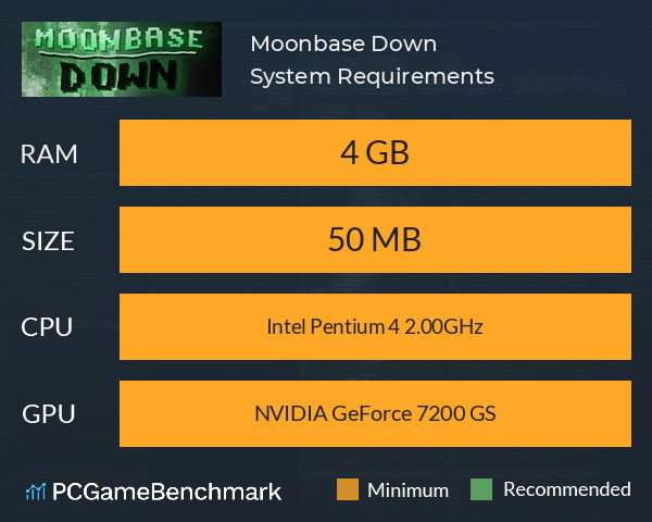Moonbase Down System Requirements PC Graph - Can I Run Moonbase Down